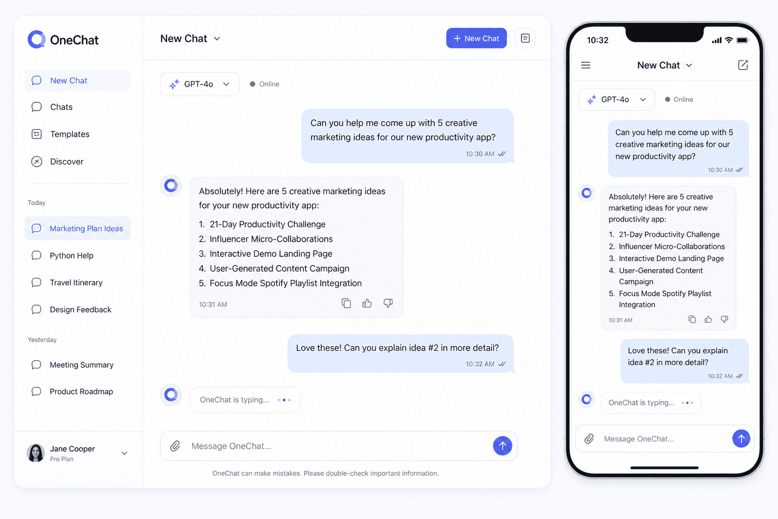 OneChat — Multi-Model AI screenshot 4